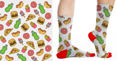 Burger, Hot dog, Pizza, Fries, Soda, Ice Cream and Donut