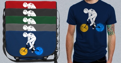 Astronaut on bicycle