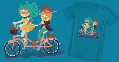 Medusa & The Pied Piper On A Bicycle Built For Two