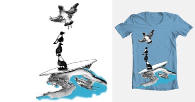 Surfing magpies
