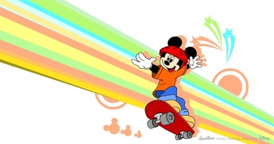 Mickey on the skateboard
