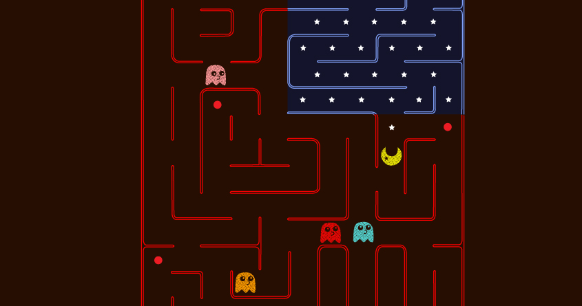 pac-moon and stars