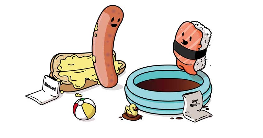 Hot dog meets Sushi