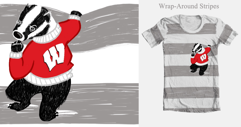 Wisconsin Bucky Shakes His Fist