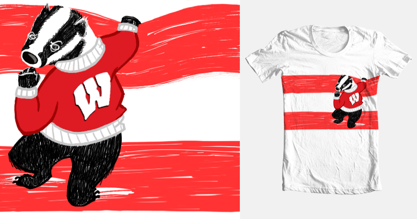 Wisconsin Bucky Shakes His Fist