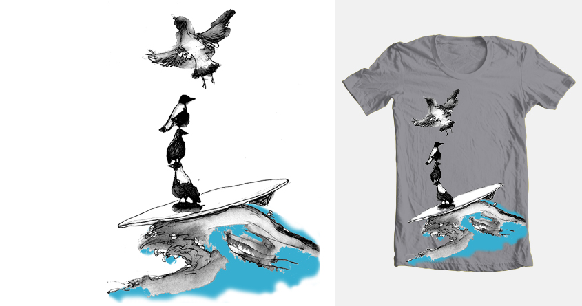 Surfing magpies
