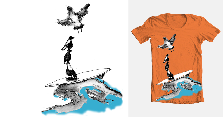Surfing magpies