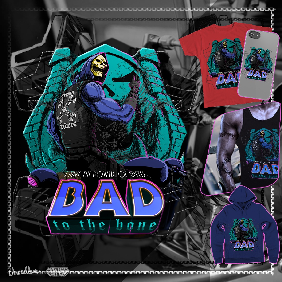 Bad to the Bone, a cool t-shirt design