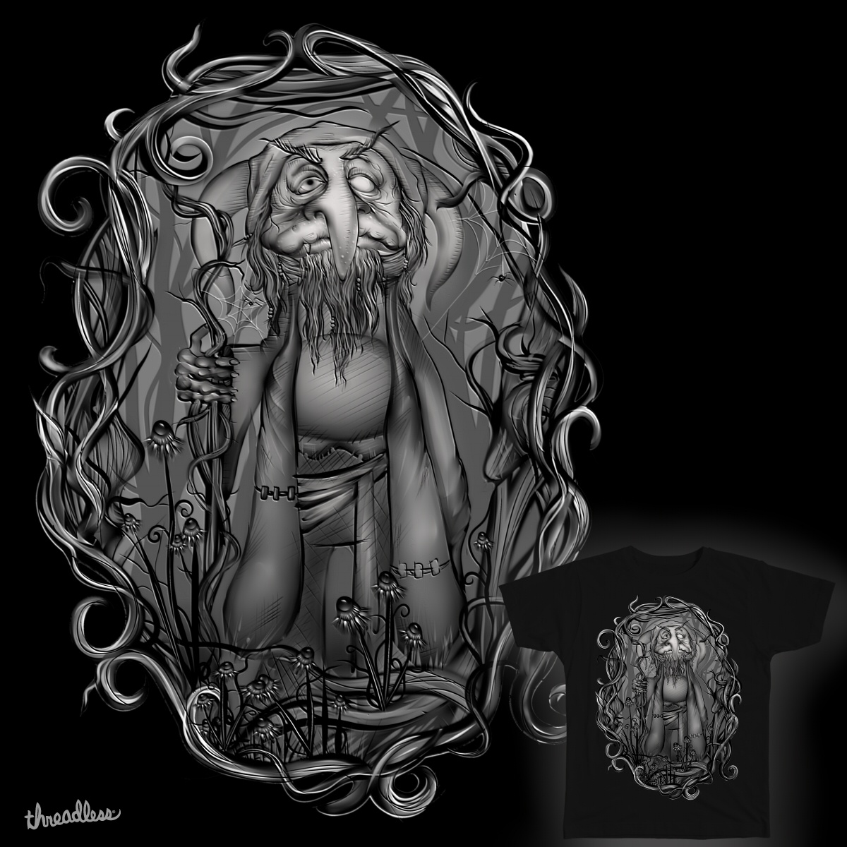 Goblin in the wood, a cool t-shirt design