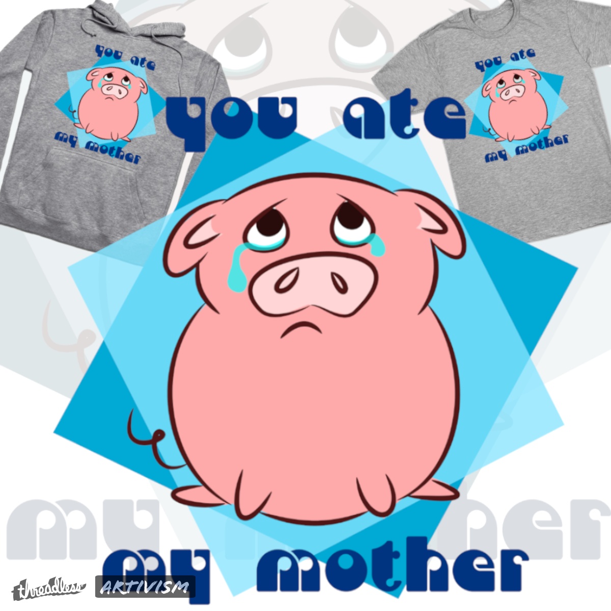 Sad piggy, a cool t-shirt design